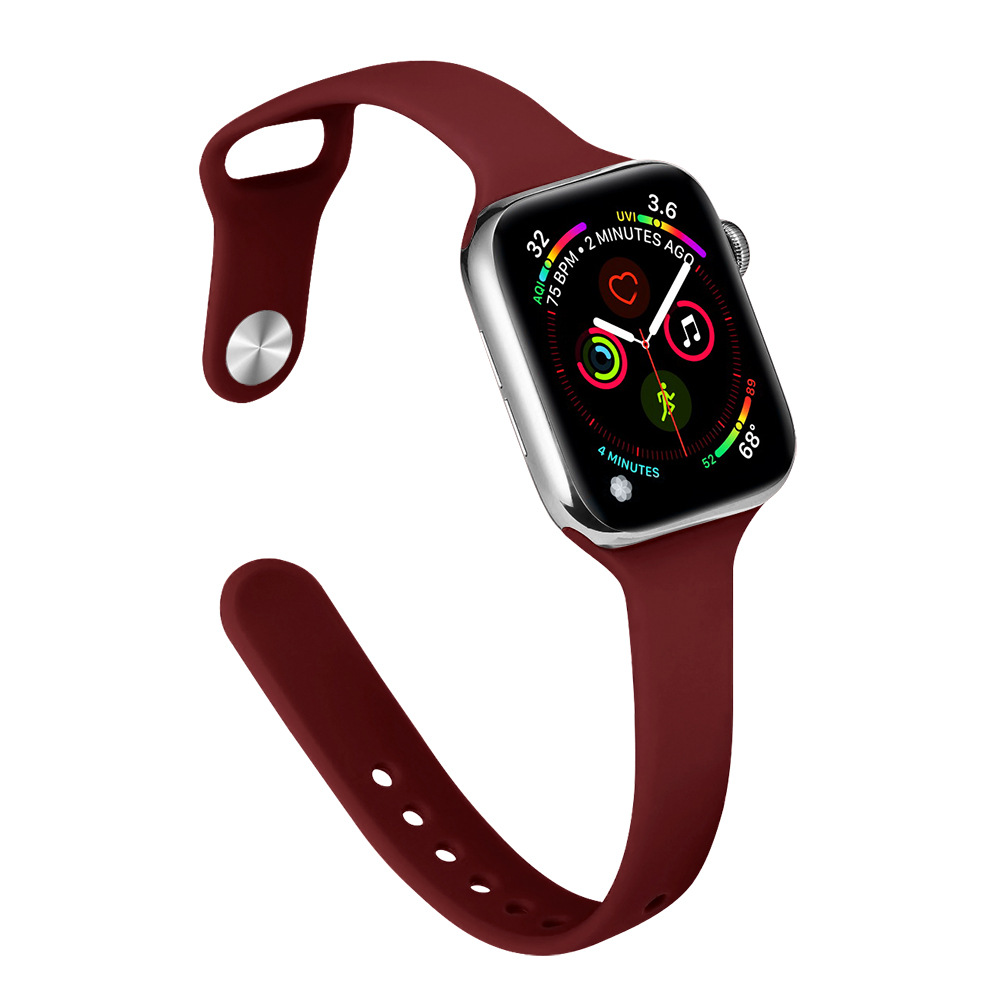 Aplicable Apple Watch correa Applewatch8SE7654 cintura pequeña correa de silicona delgada moda deportiva