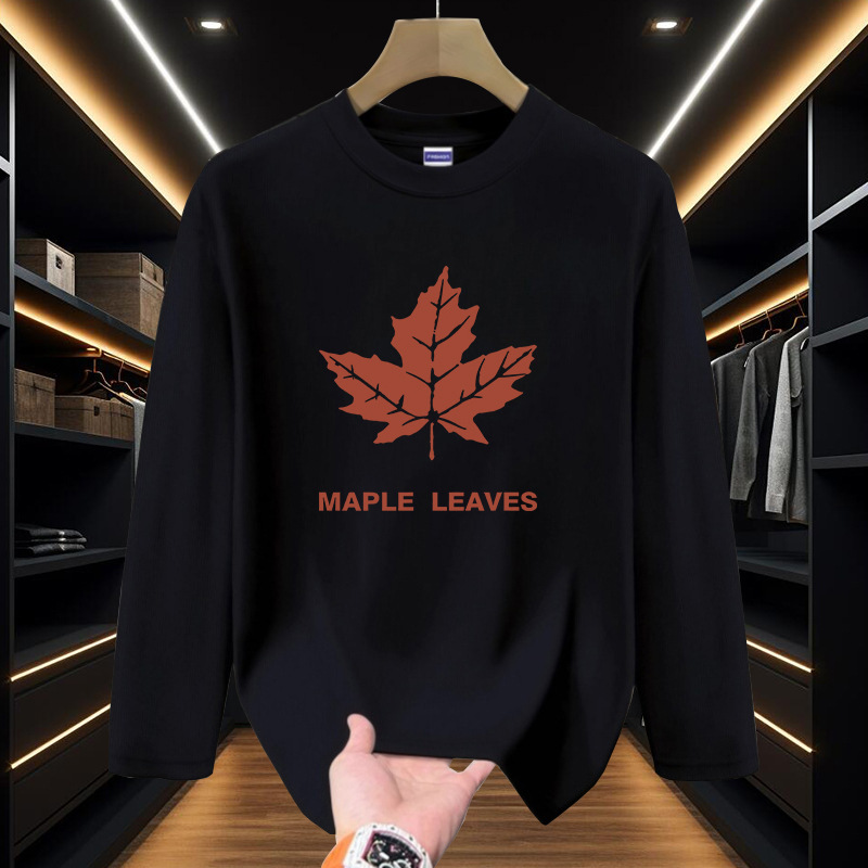 Men's Heavyweight Long Sleeve Cotton T-shirt Loose Fit Base Layer_voghion.com
