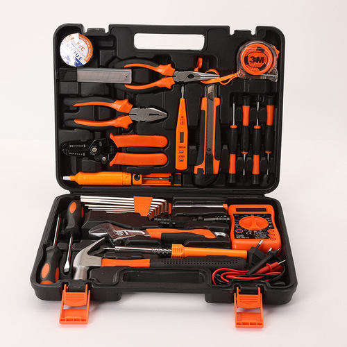 Carbon steel tool box 82-piece set portable household hardware tool box vehicle tool set 04 series