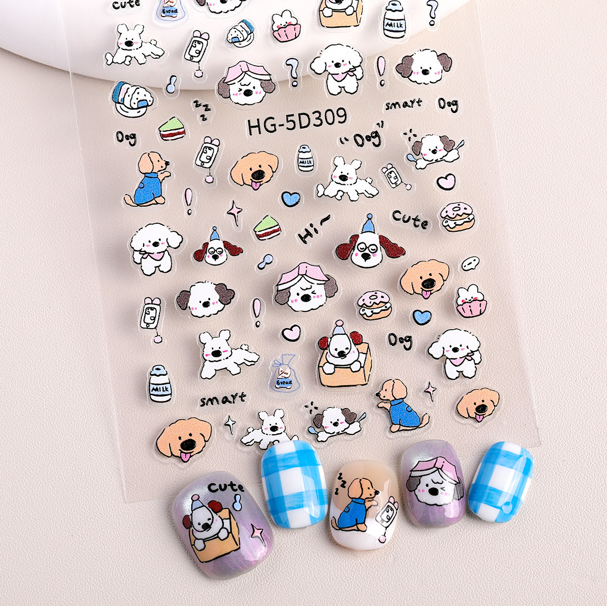 11g Weight Nail Decals  Classification of Nail Art Accessories Nail Patches Nail Supplies PET, tpu Material Animal, Cartoon Pattern Cute Style Cute Animal Cartoon PET Tpu Nail Patches 1