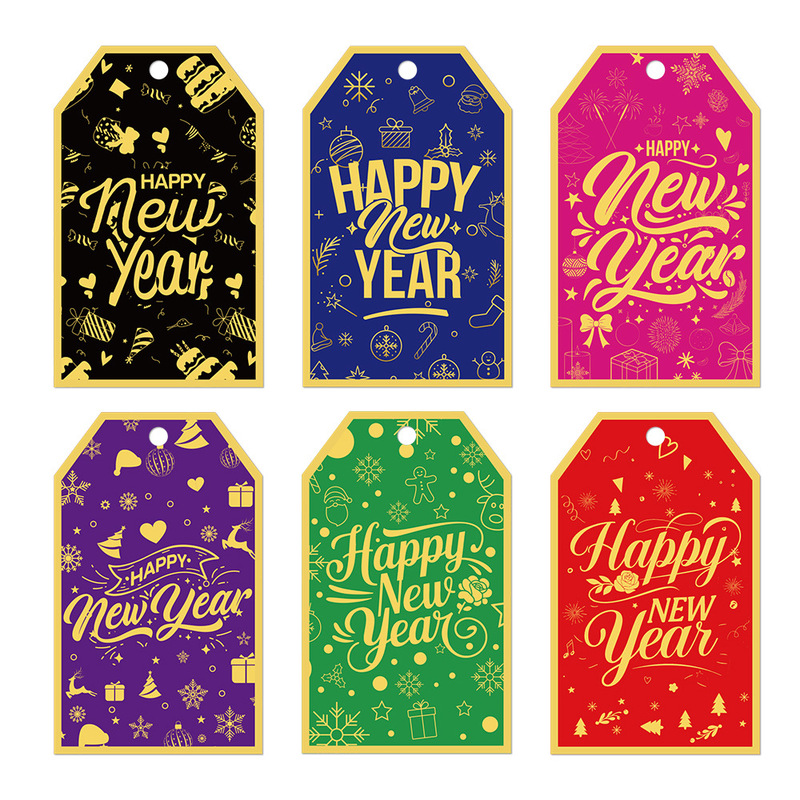 跨境新款2026新年吊牌Happy new year装饰道具书签挂件派对用品|undefined