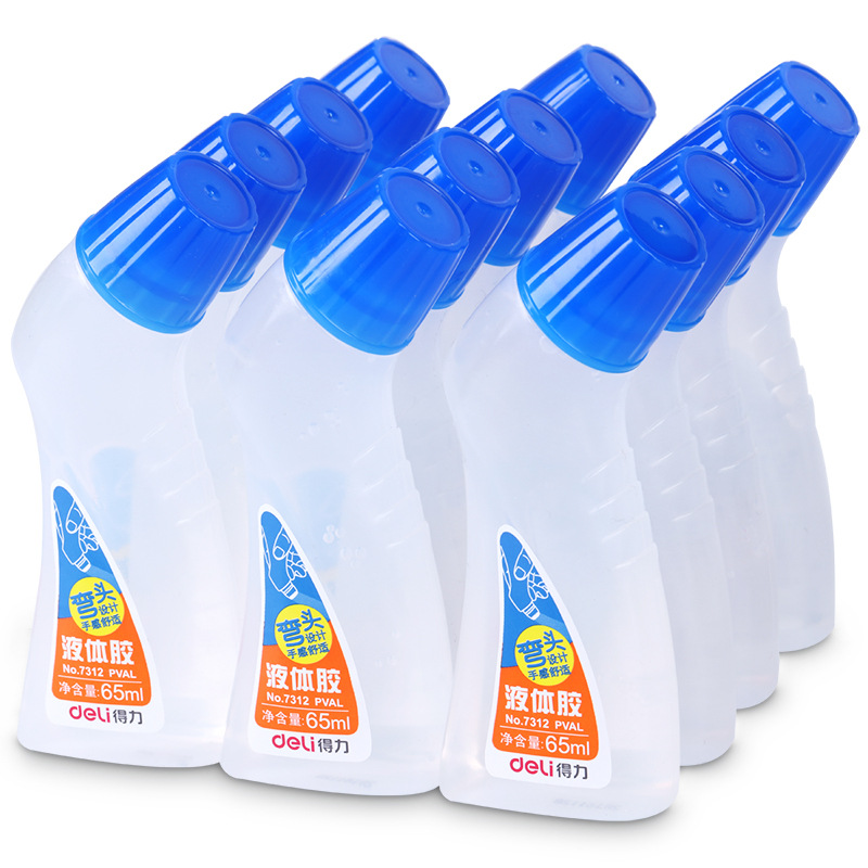 得力7312弯头液体胶(蓝)(65ml/瓶)