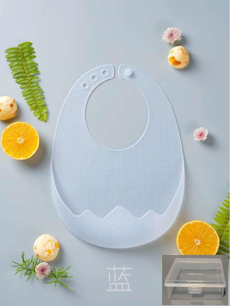 Children's soft light and thin waterproof foldable bib, ultra thin storage system for food, with pocket