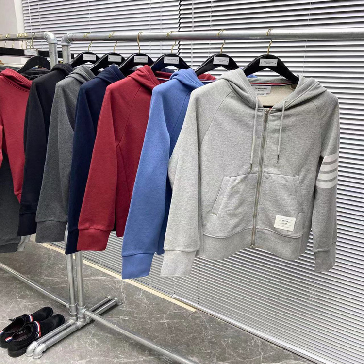 2020 Couple's Collarless Zipper Pullover Hoodie Casual Youth Hoodie European and American Winter Zipper Grey Men's and Women's Sweater