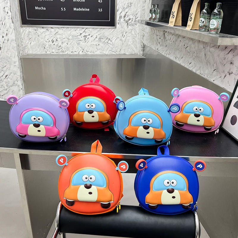 2025 nueva mochila de jardín de infantes lindo coche bebé mochila ligera para niños niñas mochila de cáscara de huevo