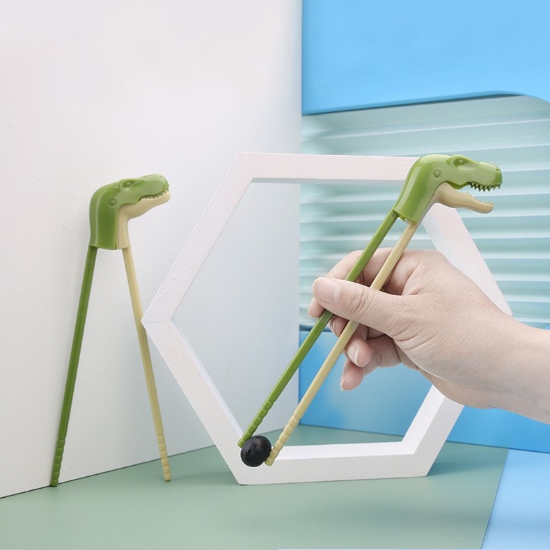 Children's Practice Chopsticks Baby Eating Training Chopsticks Cartoon Dinosaur Chopsticks Correction Auxiliary Tableware Chopsticks Ins Popular