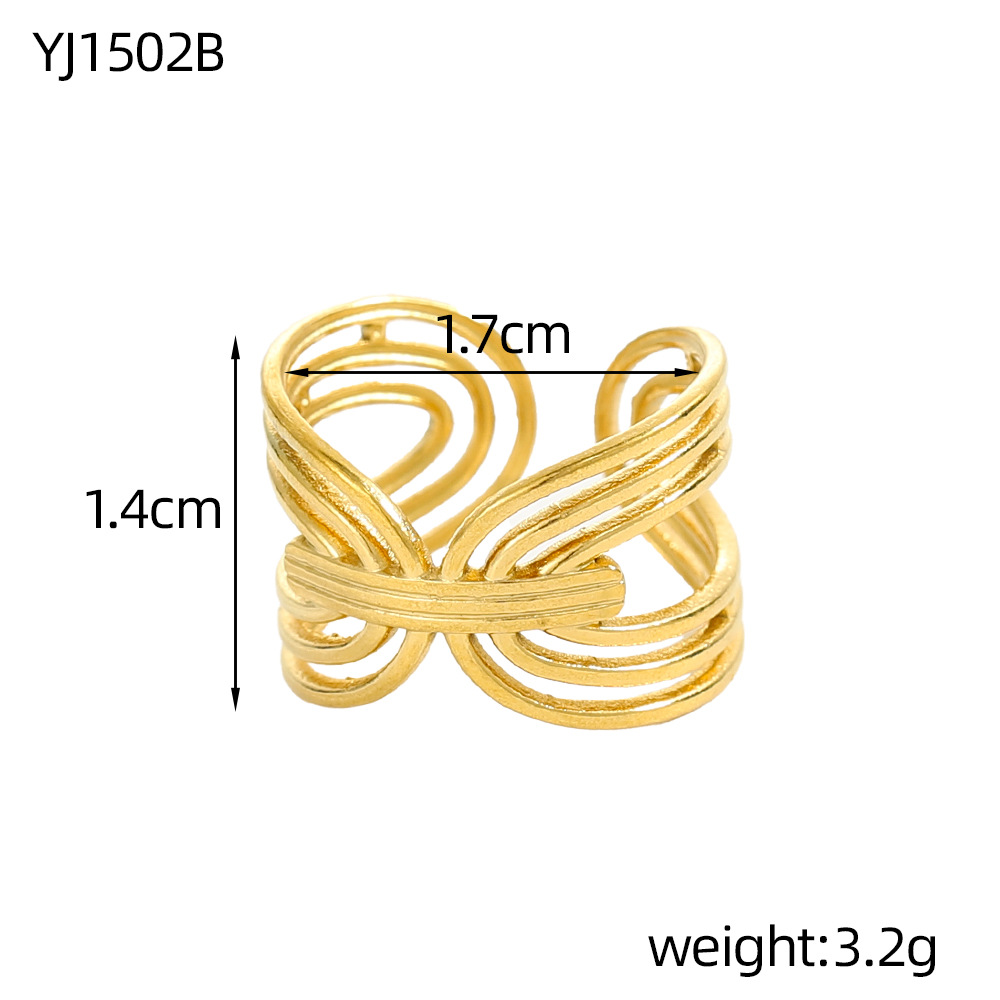 Minimalist Gold Plain Hollow Ring For Women Unique Elegant Style_voghion.com