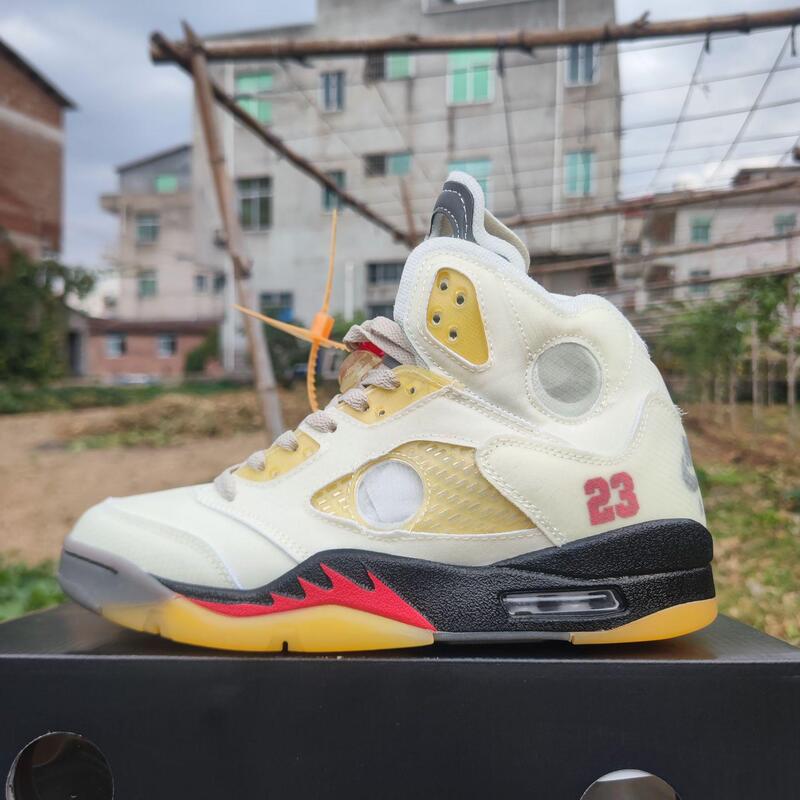 Putian Pure Original Shoes Aj5 White and Blue Candy Bull Chameleon Black Yellow Black Gray Mandarin Duck Joe 5 Sports Men's and Women's Basketball Shoes