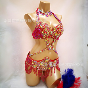 Sexy Adult Belly Dance Performance Costumes Women Oriental Dance Dress Pole Dance Bra Nightclub Stage Performance Clothes Sequin