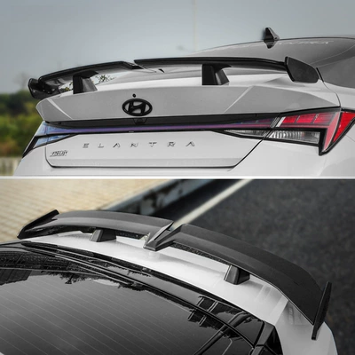 Suitable for 21-25 Seventh-Generation: Fixed wind wing - hyundai-elantra2021-2024-seventh-generation-elantra-mecha-style-tail-wing-carbon-fiber-pattern