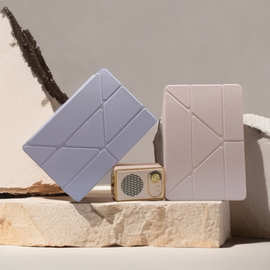 适用iPadPro13新款平板高透平iPad10.9折叠磁吸支架平板高透皮套