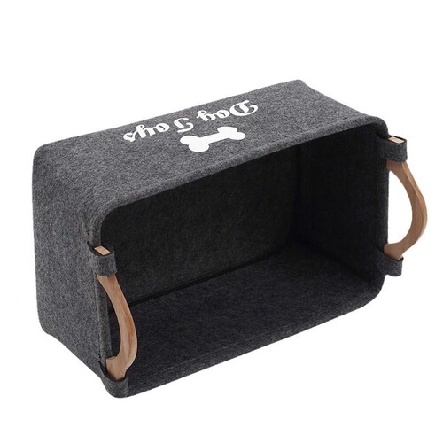 Amazon Felt Storage Basket Handheld Simple Miscellaneous Storage Basket Korean/Japanese Style Dirty Clothes Basket Desk Organization Frame Customizable