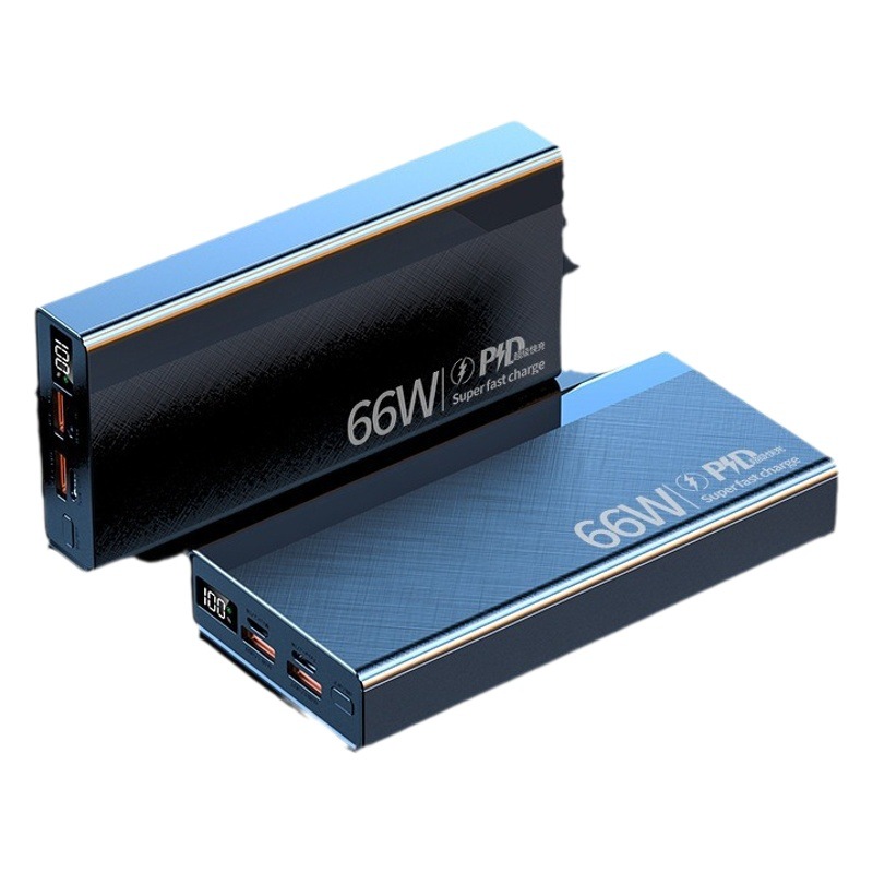 Nuevo transfronterizo nuevo 66W de carga súper rápida bidireccional 20000 mAh de gran capacidad, impresión de regalo de banco de energía ultrafino rápido
