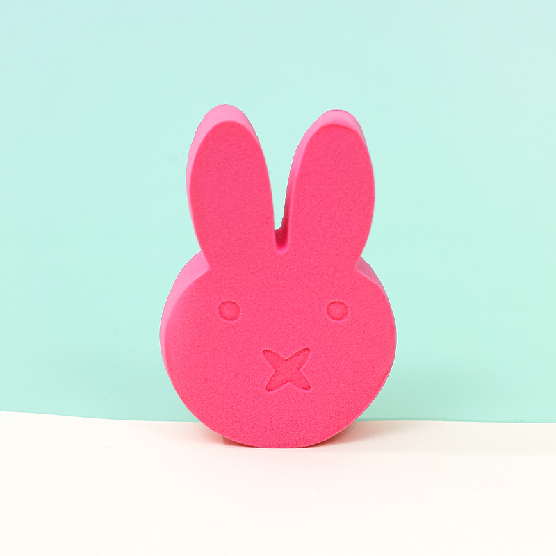 Conejito personalizado polvo plano no comer polvo seco y húmedo mezcla de color maquillaje esponja almohadilla de aire maquillaje huevo transfronterizo