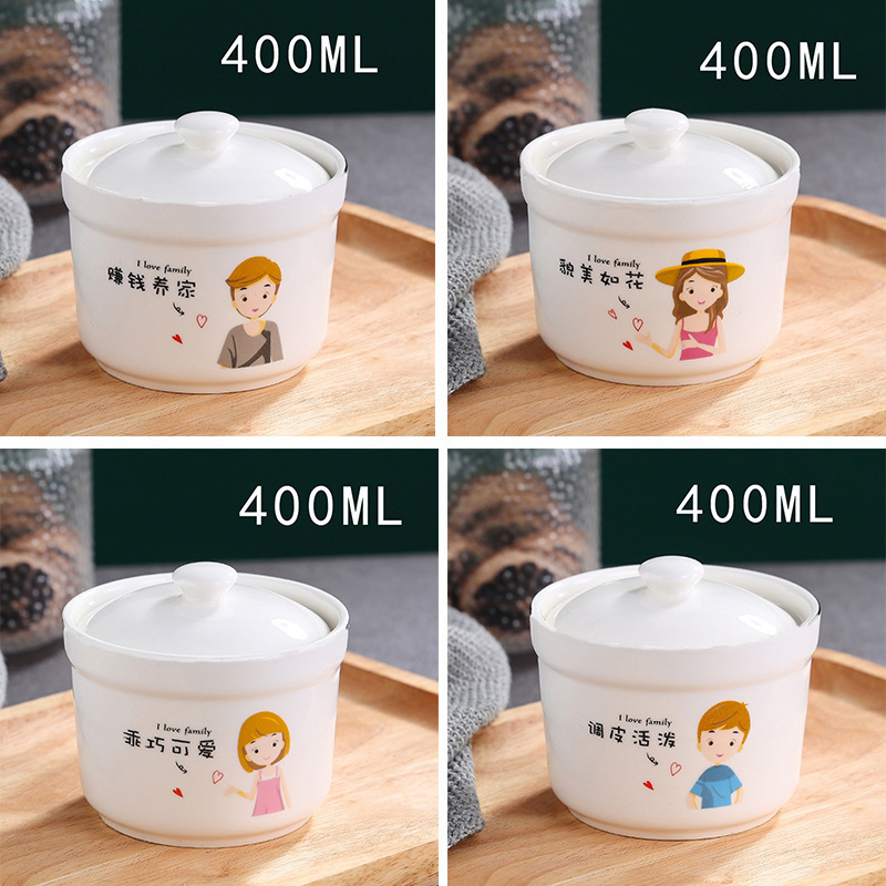 陶磁器のシチューは蓋をして水をあけて家庭の内胆のシチューの缶のミニの蒸し卵の杯のツバメの巣のサプリメントのシチューの杯の1人分を煮込みます。|undefined