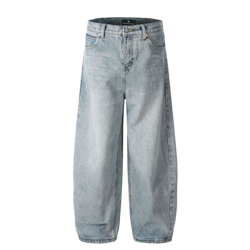 G6481 American Retro High Street Autumn and Winter Unisex Trendy Washed Blue High-End Men's Loose Cross-Leg Denim Pants G6481 American Retro High Street Autumn and Winter Unisex Trendy Washed Blue High-End Men's Loose Cross-Leg Denim Pants