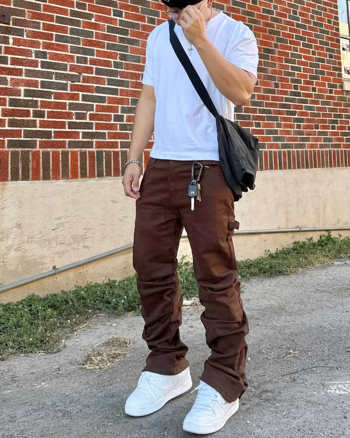 Men's Clothing Slim Fit Tapered Wide Leg Trousers American Retro Minimalist Trendy Versatile Denim Jeans_mkmklike.com