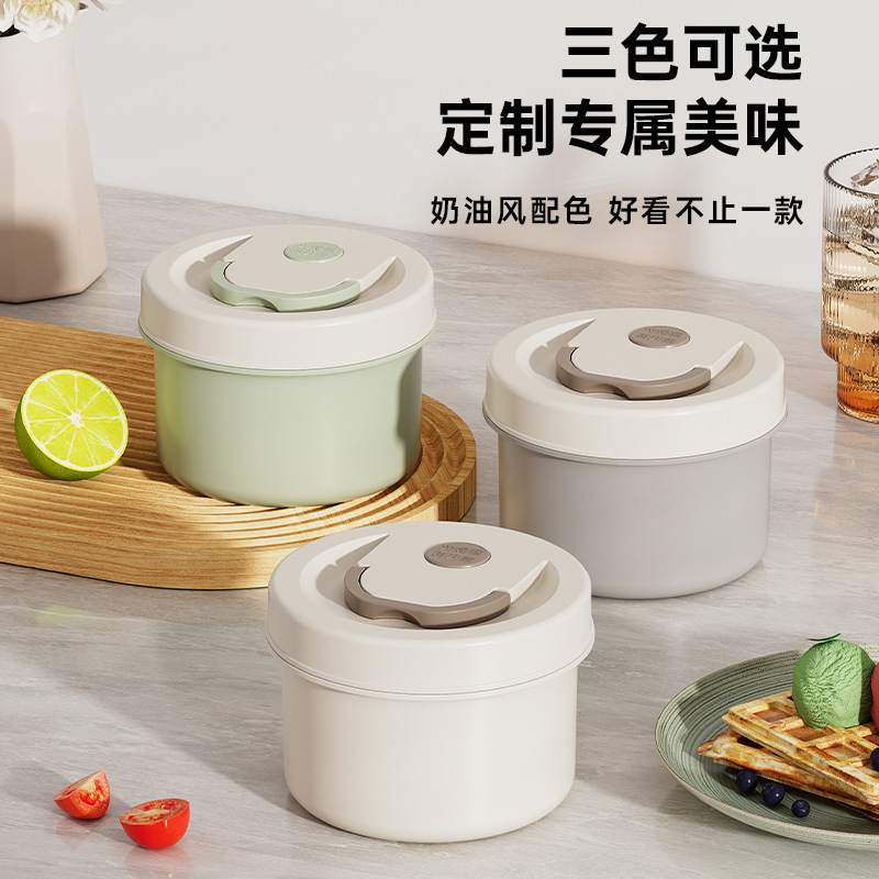 陶磁器の内胆の保温の弁当箱の学生のサラリーマンの専用の弁当は電子レンジと熱帯の食事を加えて独立して分けます。|undefined