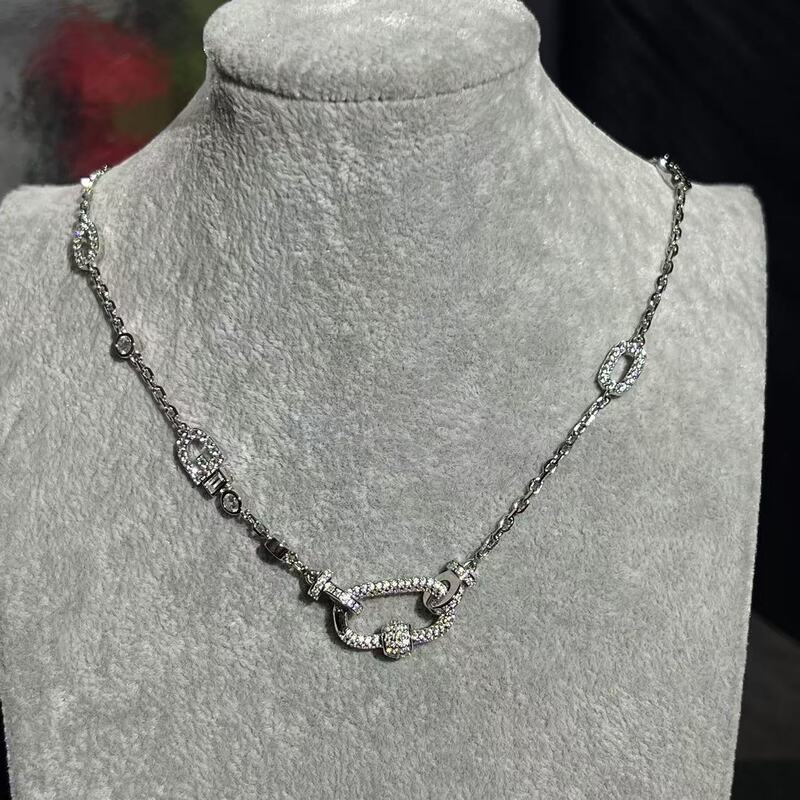 Douyin ホット販売馬蹄バックルネックレス S925 スターリングシルバーニッチ気質多用途ハイエンドネックレスシルバージュエリーメーカー卸売|undefined