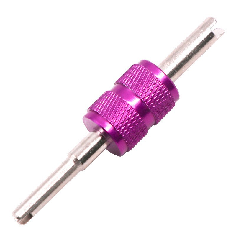 Llave de núcleo de válvula de doble cabeza metal púrpura