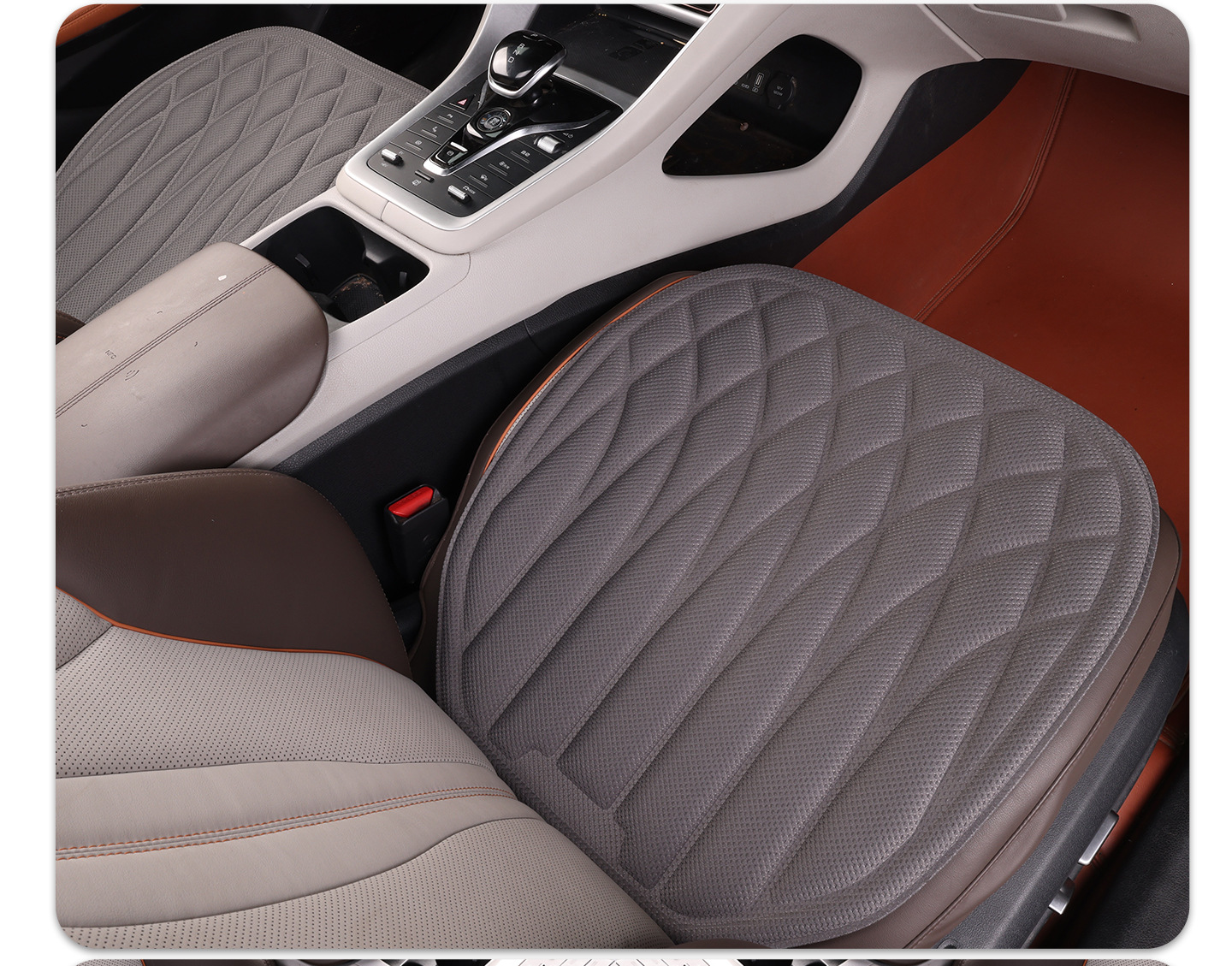 Exclusive for cross-border sales: 2026 new model seaweed fiber car seat cushion, universal for all seasons, no installation required, three-piece set, heat-pressed and integrated