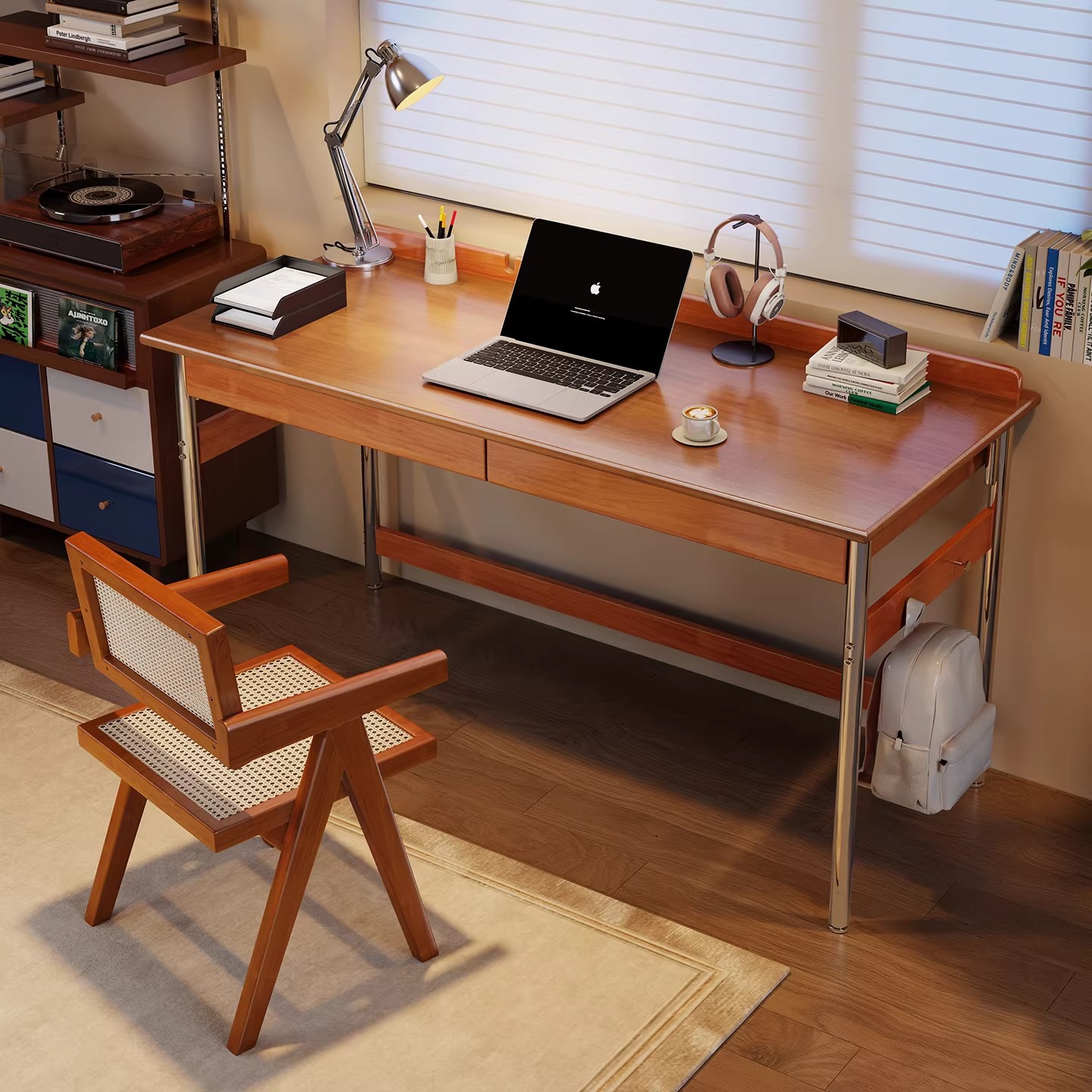 Escritorio de madera sólida estilo medieval escritorio doméstico pequeño escritorio estudiantil escritorio simple escritorio japonés escritorio de trabajo