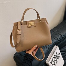 2024新款纯色百搭简约手提包法式小众高级质感单肩包复古女士包包