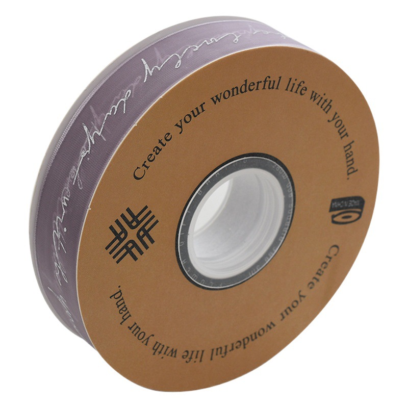 Venta al por mayor cinta de impresión de hilo de nieve letras inglesas Flor de organza pastel de embalaje cinta de ramo de vendaje transparente