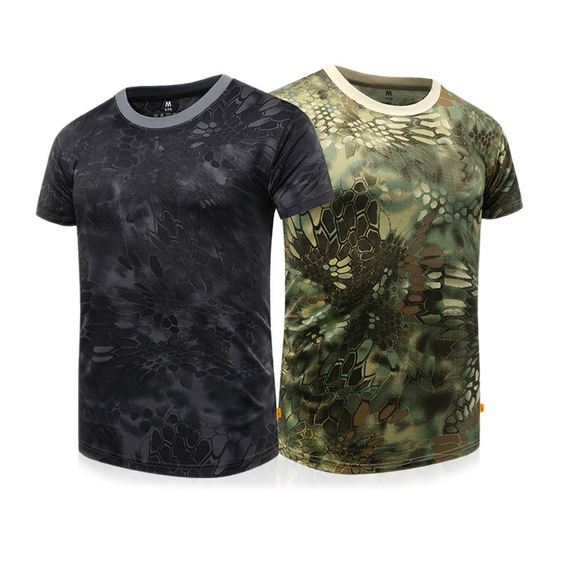 Camouflage summer breathable travel quick dry tactics T-shirt for…