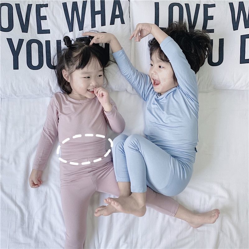 Children's Pajamas Modal Spring & Fall High-Waist Belly Protection Home Clothes Boys and Girls Baby Autumn Clothes and Long Pants Intimates Set Children's Pajamas Modal Spring & Fall High-Waist Belly Protection Home Clothes Boys and Girls Baby Autumn Clothes and Long Pants Intimates Set