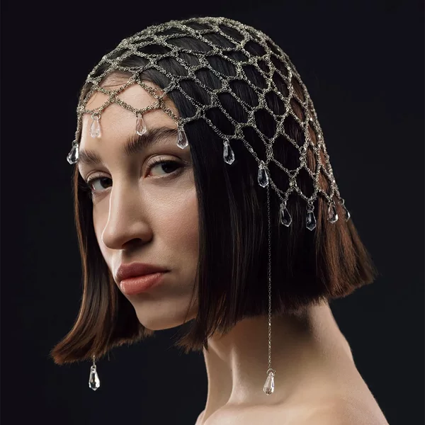 New Mesh Hair Chain with a High-End Feel, Versatile Tassel Hair Accessory, Bridal Chain Hair Ornament