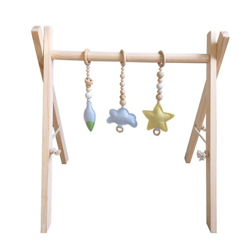 Cross-border ins decoration Nordic style children's toys wooden fitness equipment ornaments newborn baby baby fitness rack