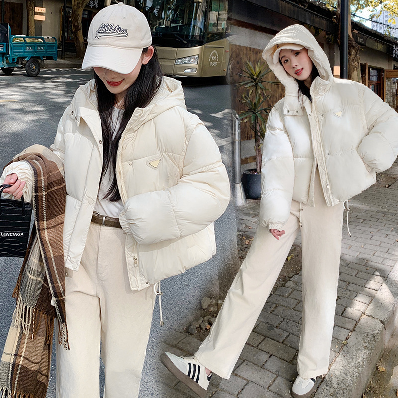 外贸可拆卸袖子羽绒棉服女冬季新款棉袄韩版宽松连帽棉衣短款外套