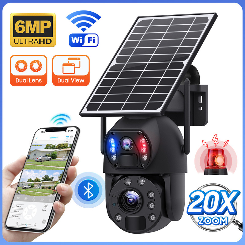 工場カスタマイズされた低電力 4G カメラ双眼 20X WIFI ズームボールマシンナイトビジョンソーラーカメラ|undefined