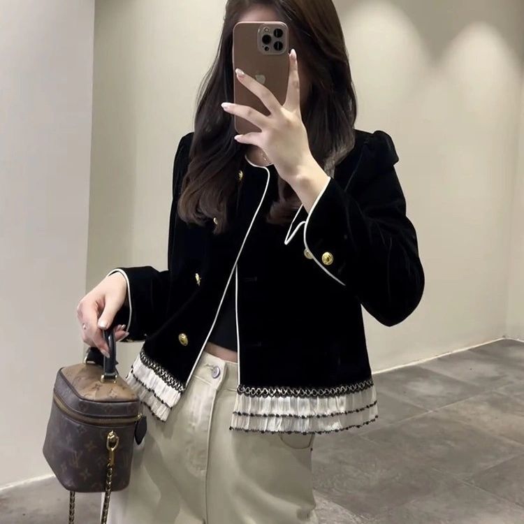 穿搭小香风套装早秋感韩系炸街盐系小个子一整套冷淡时尚纽扣|undefined