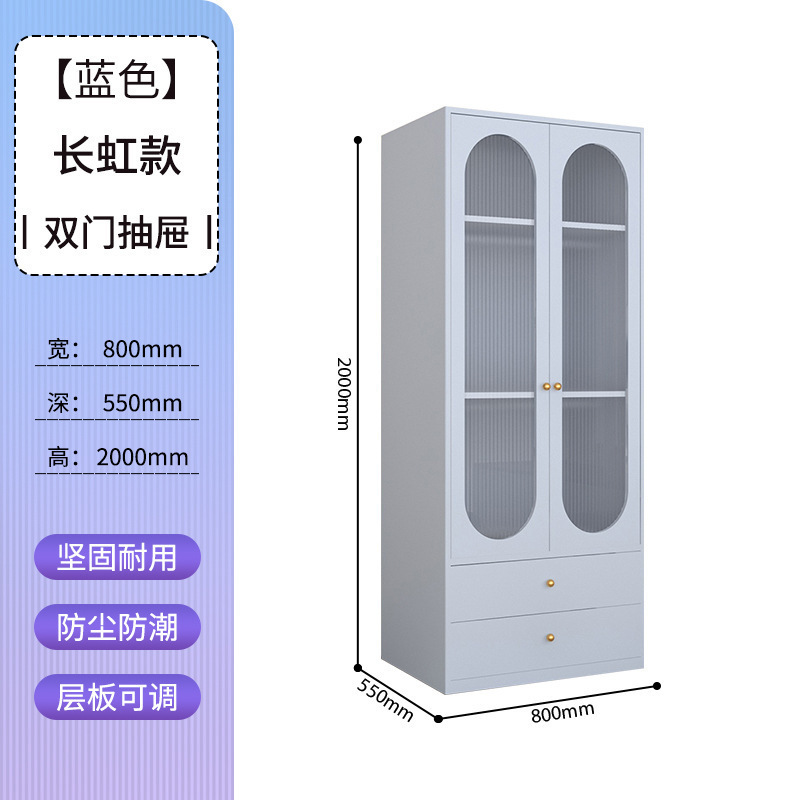 衣柜钢制出租房用彩色衣橱卧室客厅家用铁艺无甲醛简易储物铁皮柜|undefined