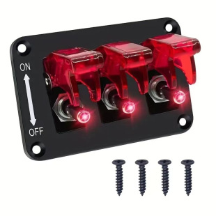 Asw-07D Toggle Switch Car Modification Combination Panel Rocker Switch 3-Position Three-In-One Aluminum Plate 12-24V