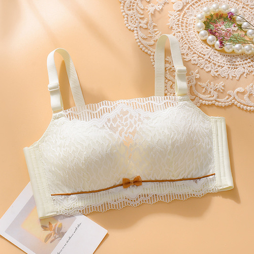 927#  spring and summer new bra without rims for girls student bandeau style thin lace bra