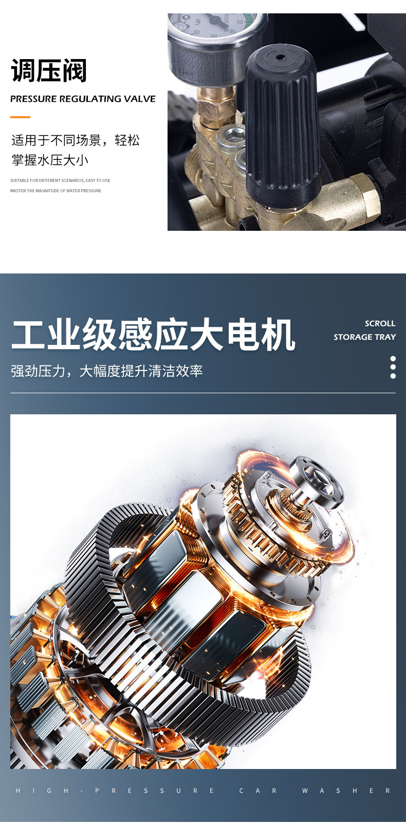 Household Car Washing Machine 220V Commercial Industrial Water Gun Powerful High-Pressure Cleaning Machine Water Pump High-Power Floor Cleaning Tool