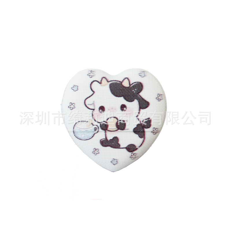 印花爱心mini指尖粉扑手指气垫海绵手指扑干湿两用眼影高光遮瑕|undefined