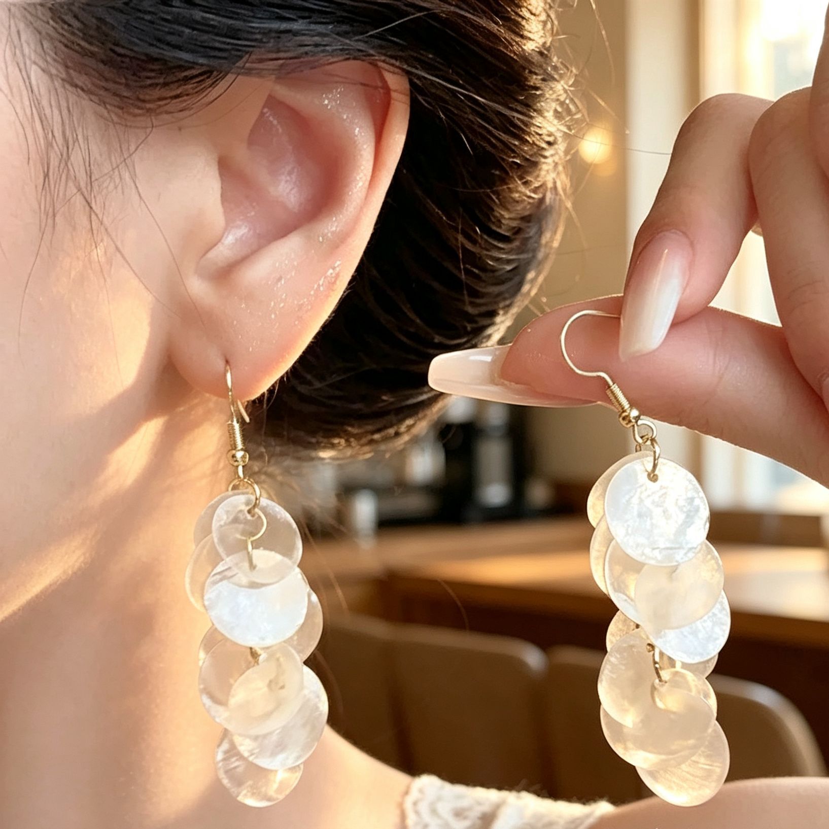 White mosquito coil, ear clips
