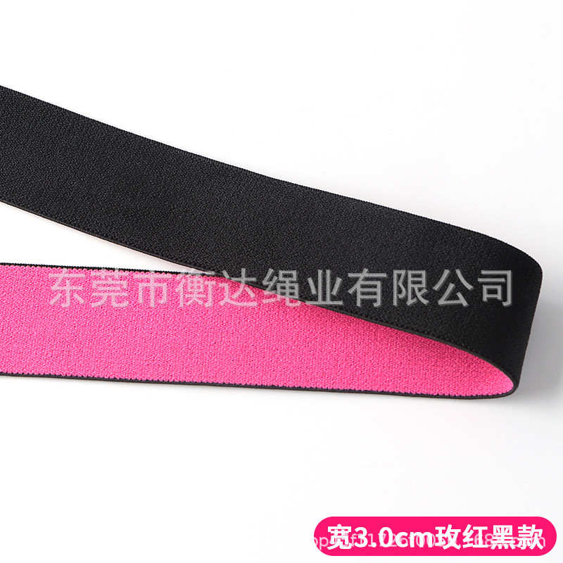 Fábrica de stock 3 - 3.5cm puro rosa negro arco jacquard elástico adornos para el cabello peluca ajuste elástico elástico