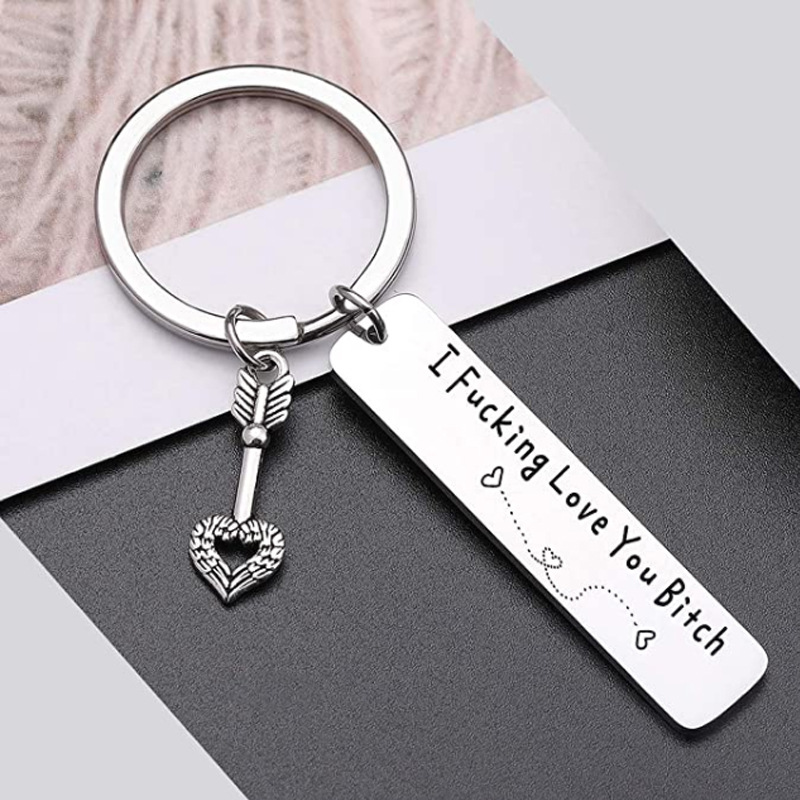 Plating Design Simple Style Style 1 Piece Simple Style Letter Stainless Steel Plating Unisex Bag Pendant Keychain