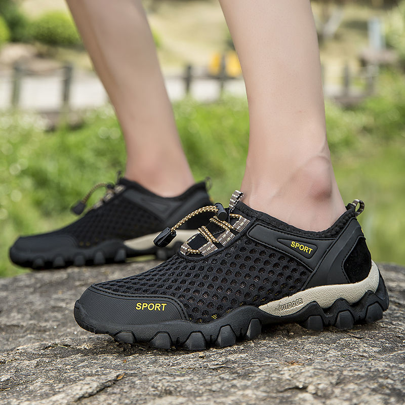 Cross-Border Water Shoes for Men, Outdoor Mesh Breathable Casual Shoes, Men's Outdoor Sports Shoes, Hiking and Wading Hollow Shoes