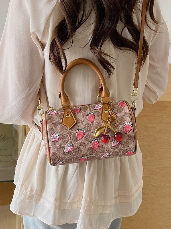 2026 primavera nueva moda impresión mochila retro nicho de diseño portátil bolsas de almohada de Boston mujeres