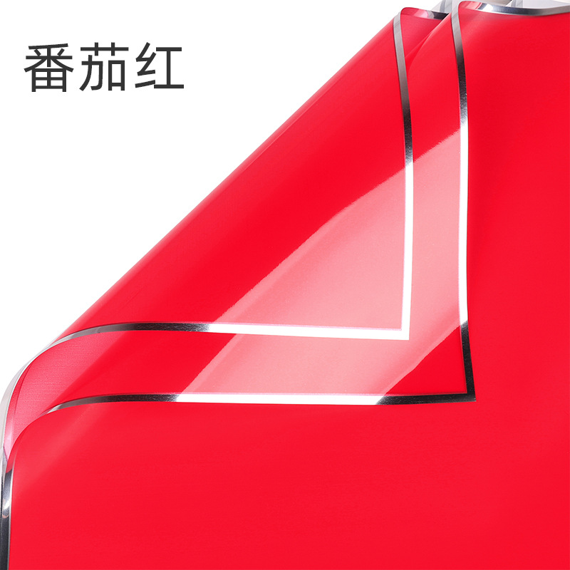 Nuevo papel de embalaje de plata caliente de iones de plata color borde plateado gelatina papel de embalaje de flores impermeable floristería bricolaje hecho a mano