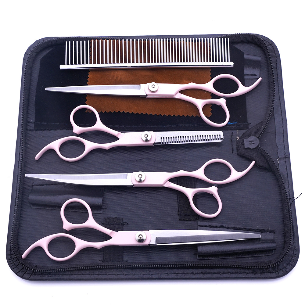 Venta directa de fábrica de tijeras para perros, herramientas de belleza para gatos, tijeras curvas, tijeras finas de belleza, tijeras de corte de pelaje de pelaje