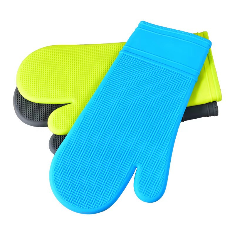Fábrica guantes de aislamiento térmico largos en stock horno de microondas horno impermeable a prueba de quemaduras antideslizante guantes de aislamiento térmico de silicona