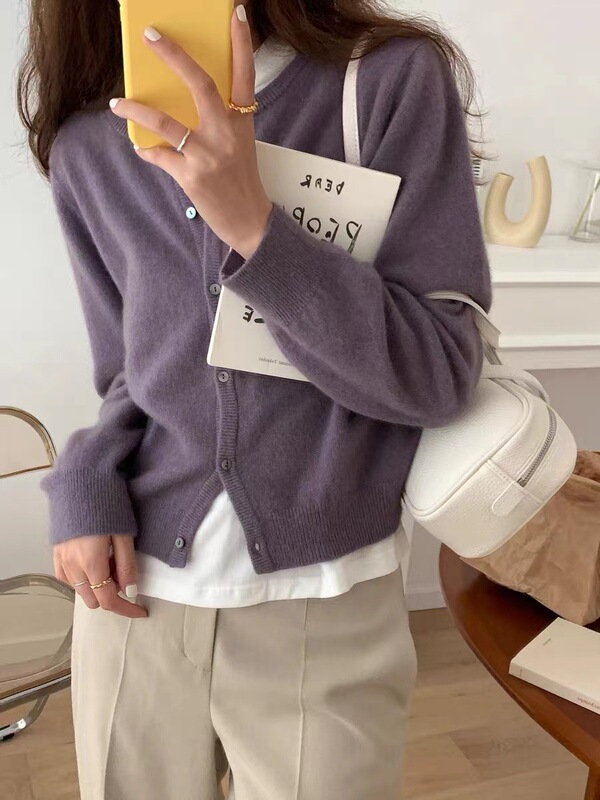 针织衫女开衫春秋2025新款薄款外穿秋季灰色外搭上衣秋冬毛衣外套|undefined