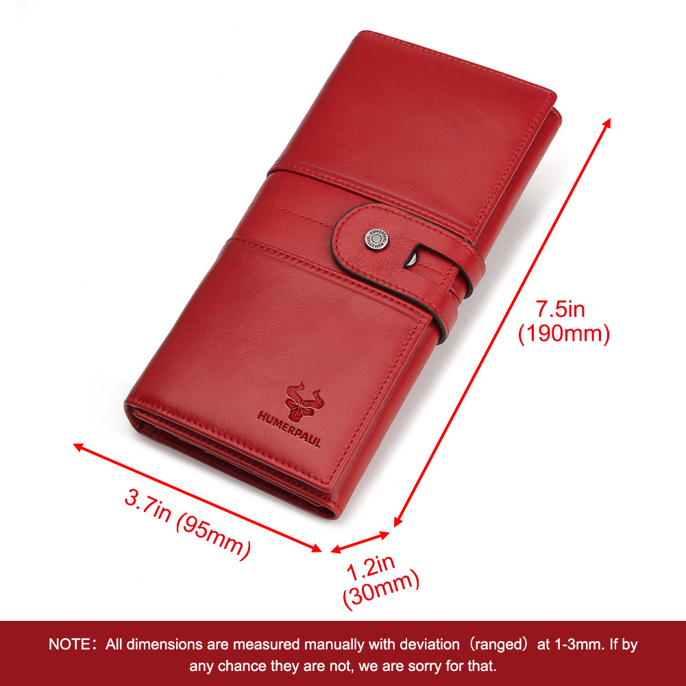 Hummer Paul RFID Genuine Leather Women's Wallet Long Clutch Bag Top Grain Cowhide Wholesale - Thumbnail 3